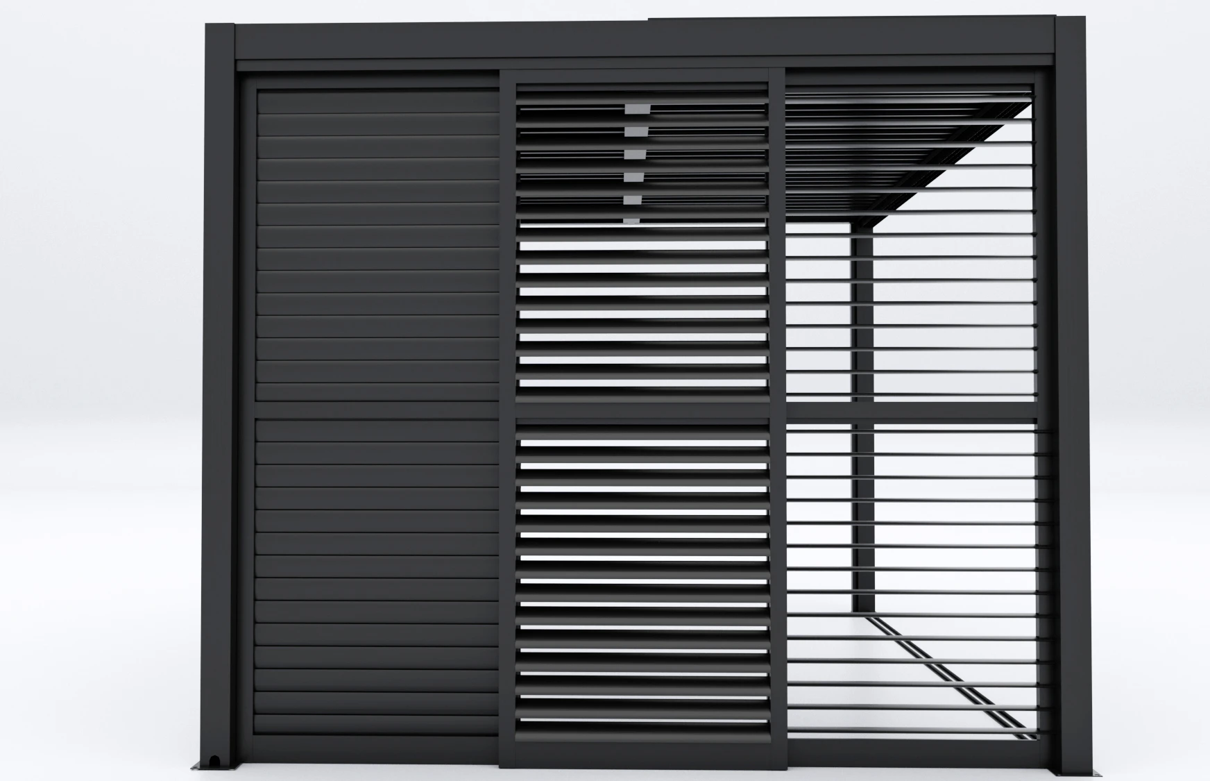 Louvreschuifwand - Lengte 370 cm - Afbeelding 1