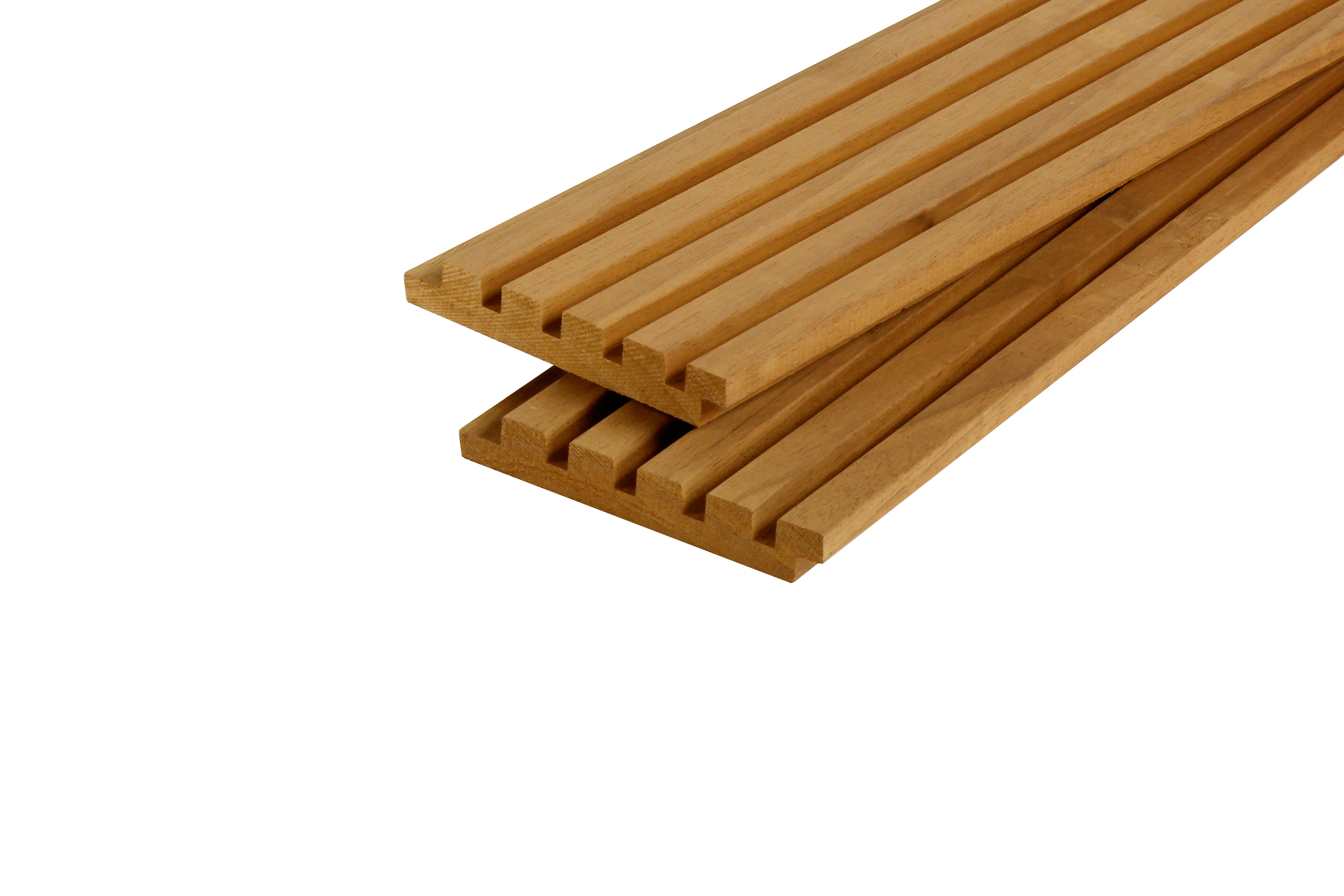 Thermowood Ayous Rhombusprofielplank Five Rib 2.1 x 13.8 cm (21 x 138 mm) - Lengte 395 cm - Afbeelding 1
