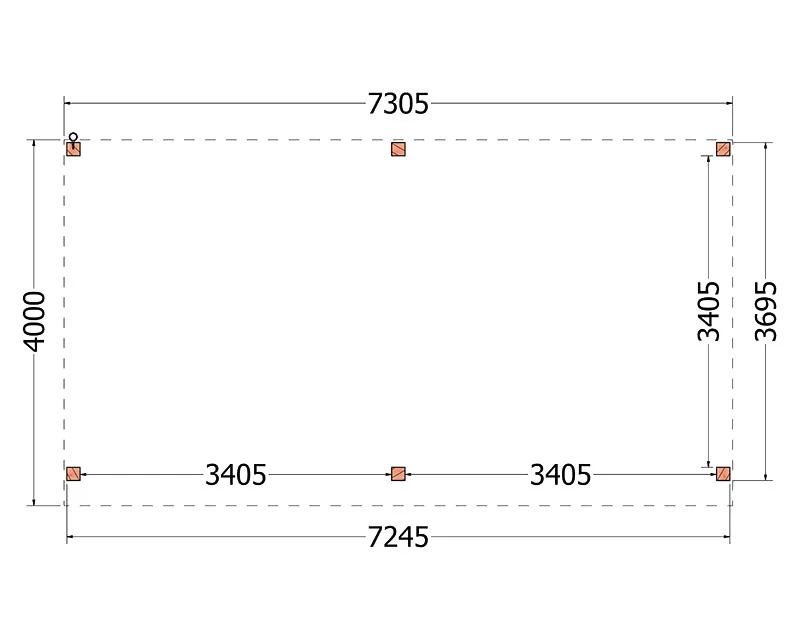 Trendhout Douglas Overkapping Refter 730 x 400 cm - Afbeelding 3
