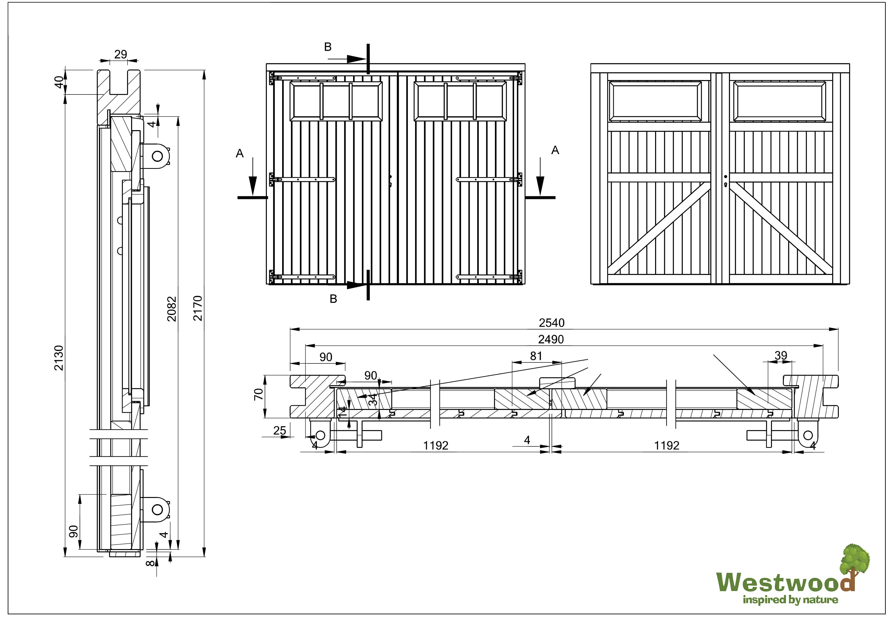 Douglas Dubbele Brede Deur Dicht Met Raam 254 x 217 cm - Afbeelding 5