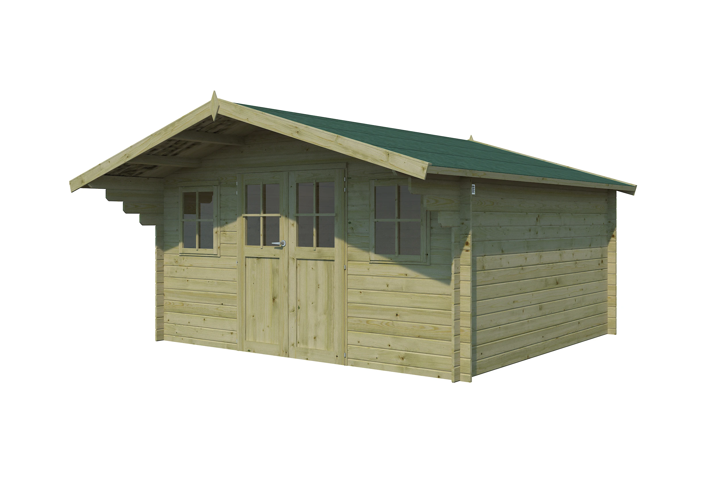 Woodlands Blokhut Quebec XL Groen Geïmpregneerd 415 x 385 cm - Afbeelding 5