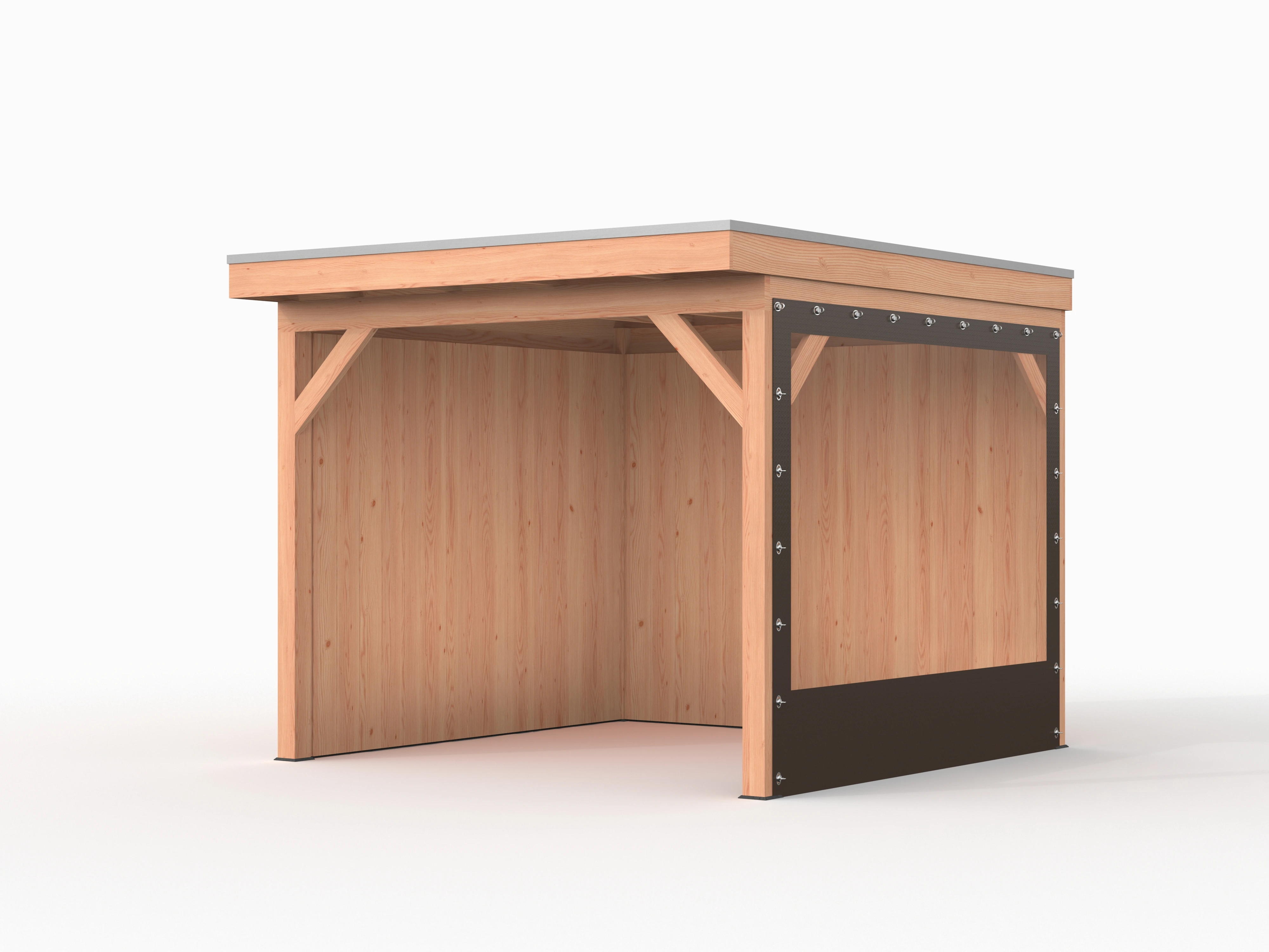 Verandazeil Overkapping Wand Taupe - Lengte 300 cm - Afbeelding 1