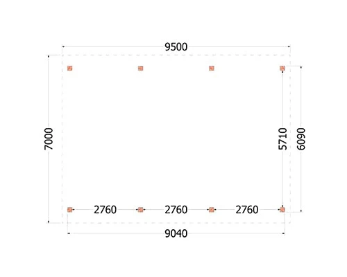 Trendhout Douglas Overkapping Zadeldak XXL 950 x 700 cm - Afbeelding 3