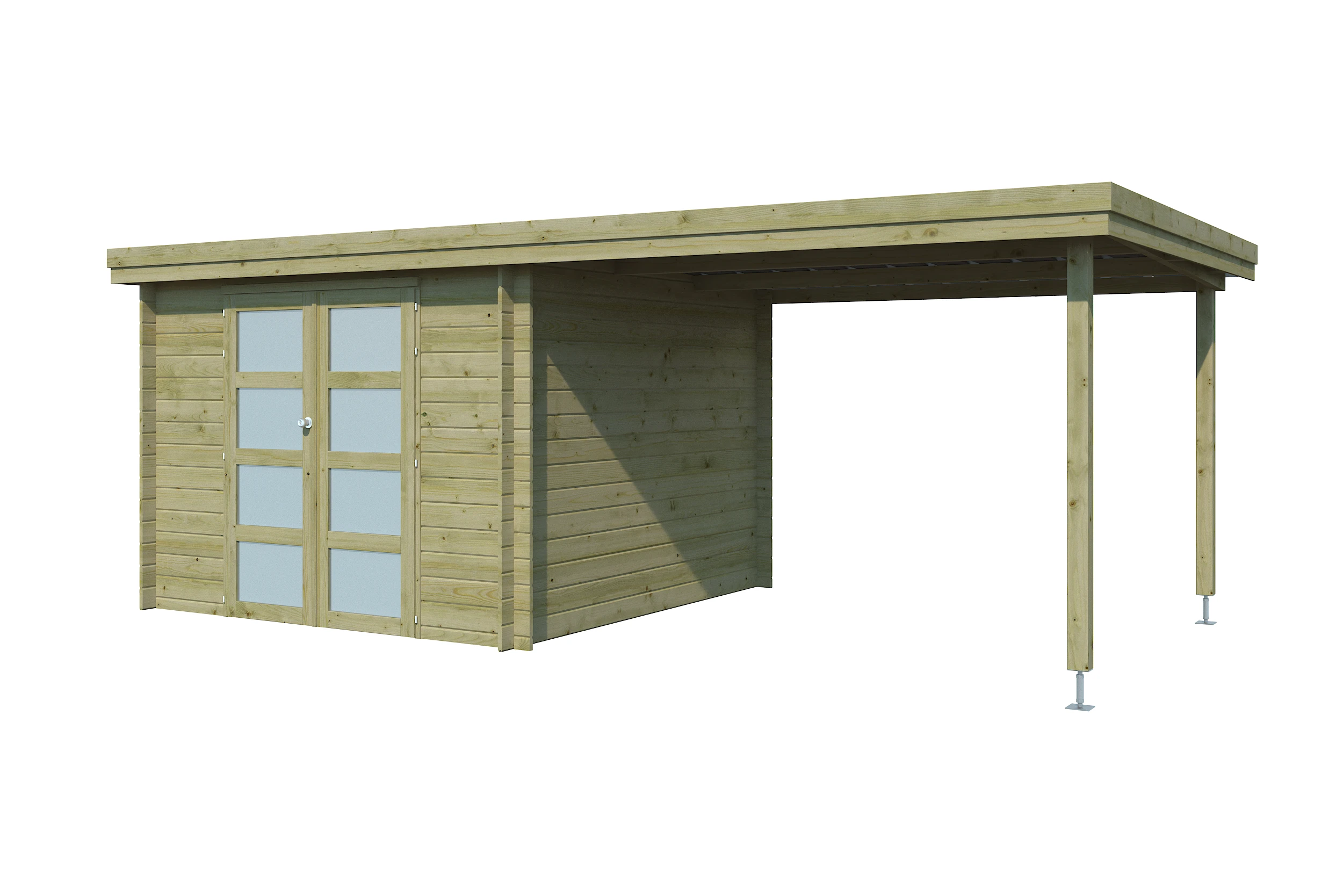 Woodlands Blokhut Oregon Met Overkapping Geïmpregneerd 595 x 295 cm - Afbeelding 3