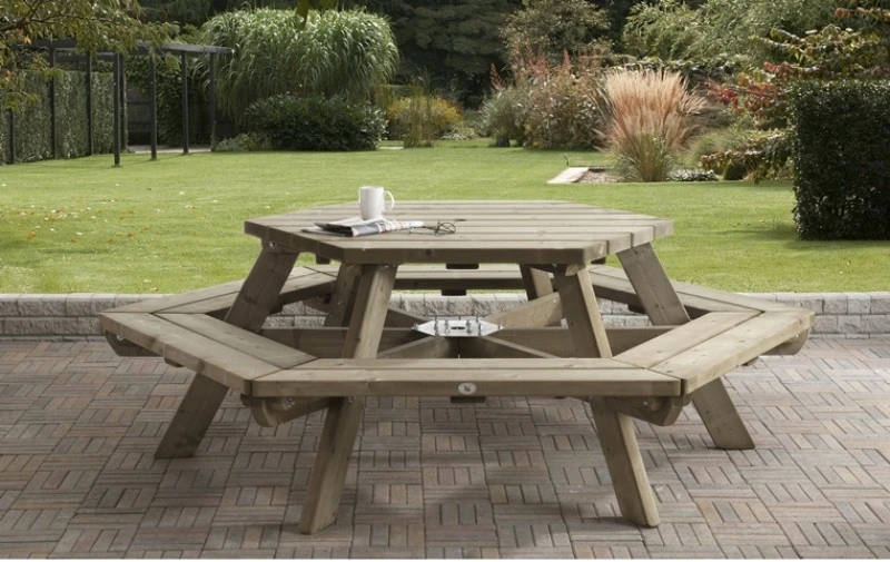Talen Picknicktafel Zeshoek 225 cm - Afbeelding 2