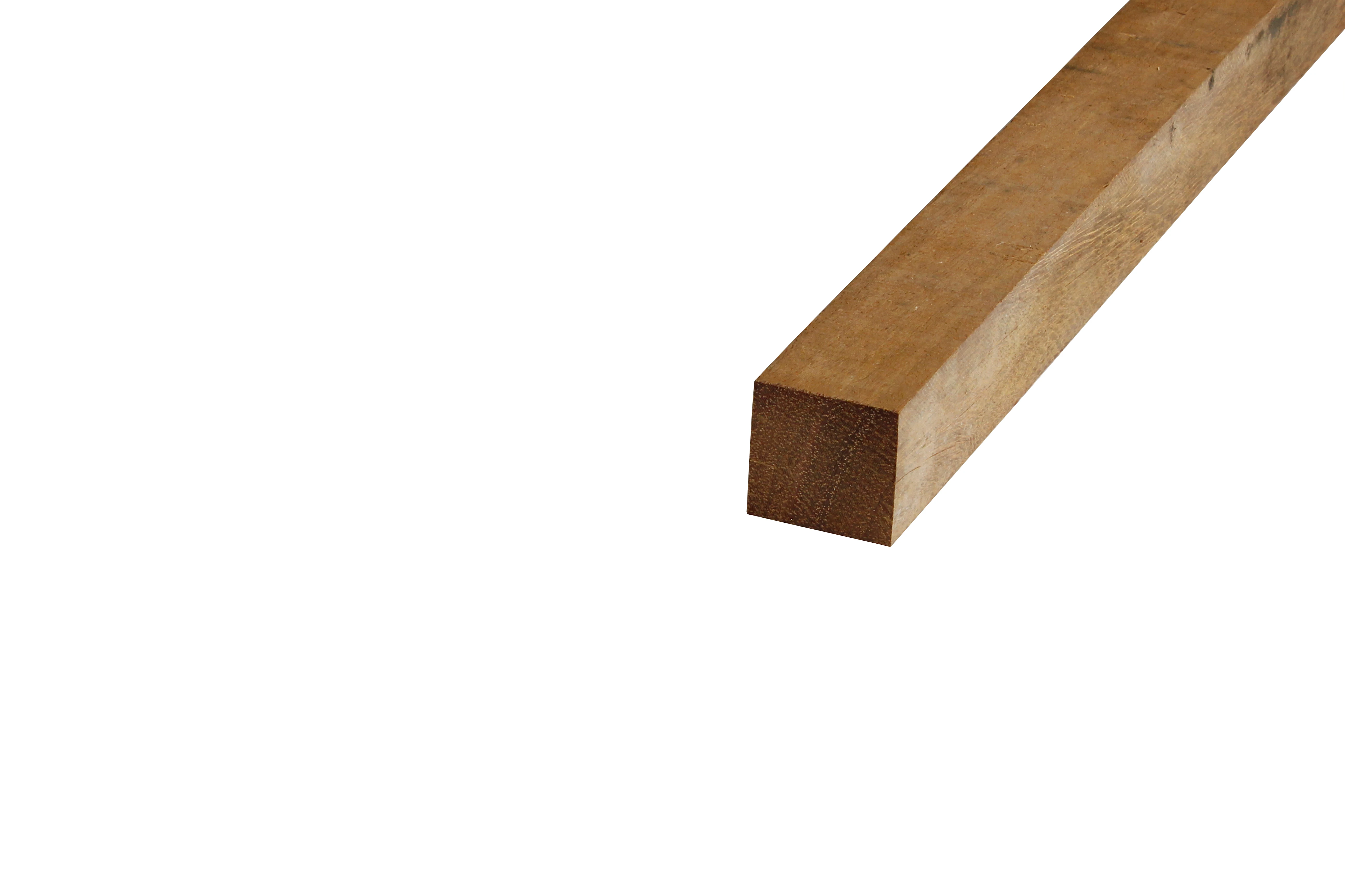 Hardhout Azobe Paal 5 x 5 cm (50 x 50 mm) Fijnbezaagd - Lengte 150 cm - Afbeelding 4