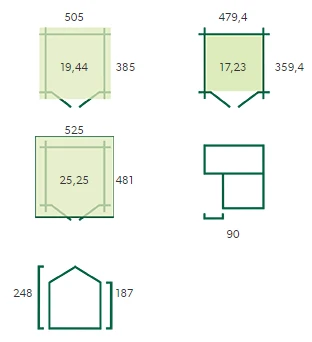 Woodlands Blokhut Winnipeg XL 505 x 385 cm - Afbeelding 5