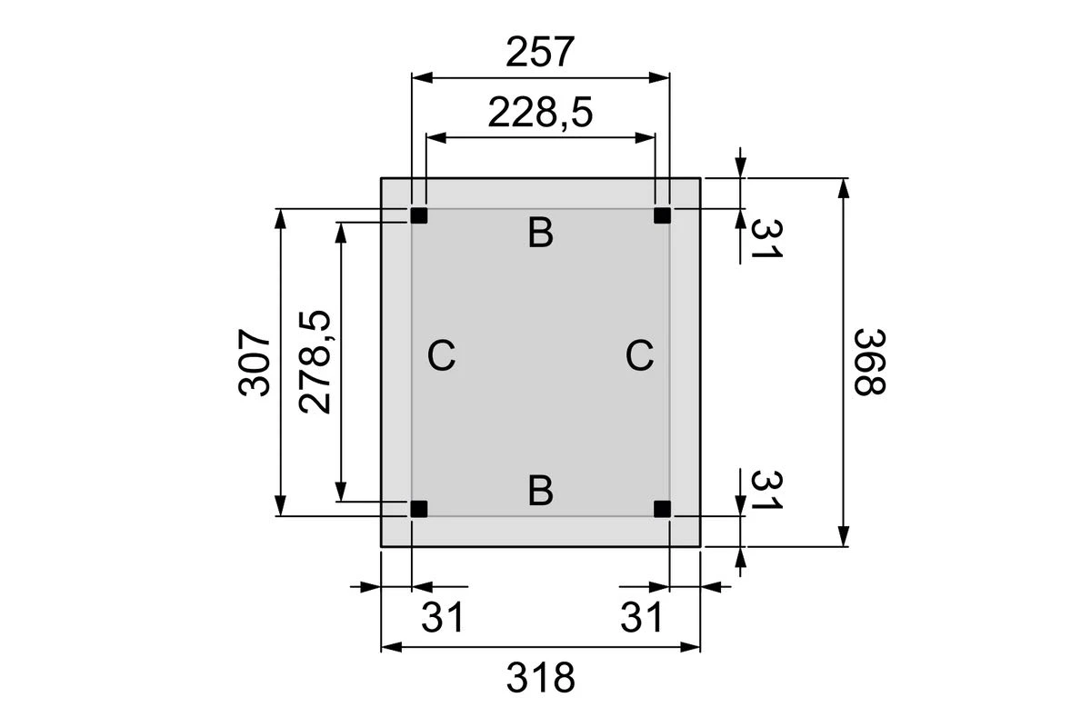 Hillhout Douglas Buitenverblijf Plat Dak Excellent 260 x 310 cm - Afbeelding 4
