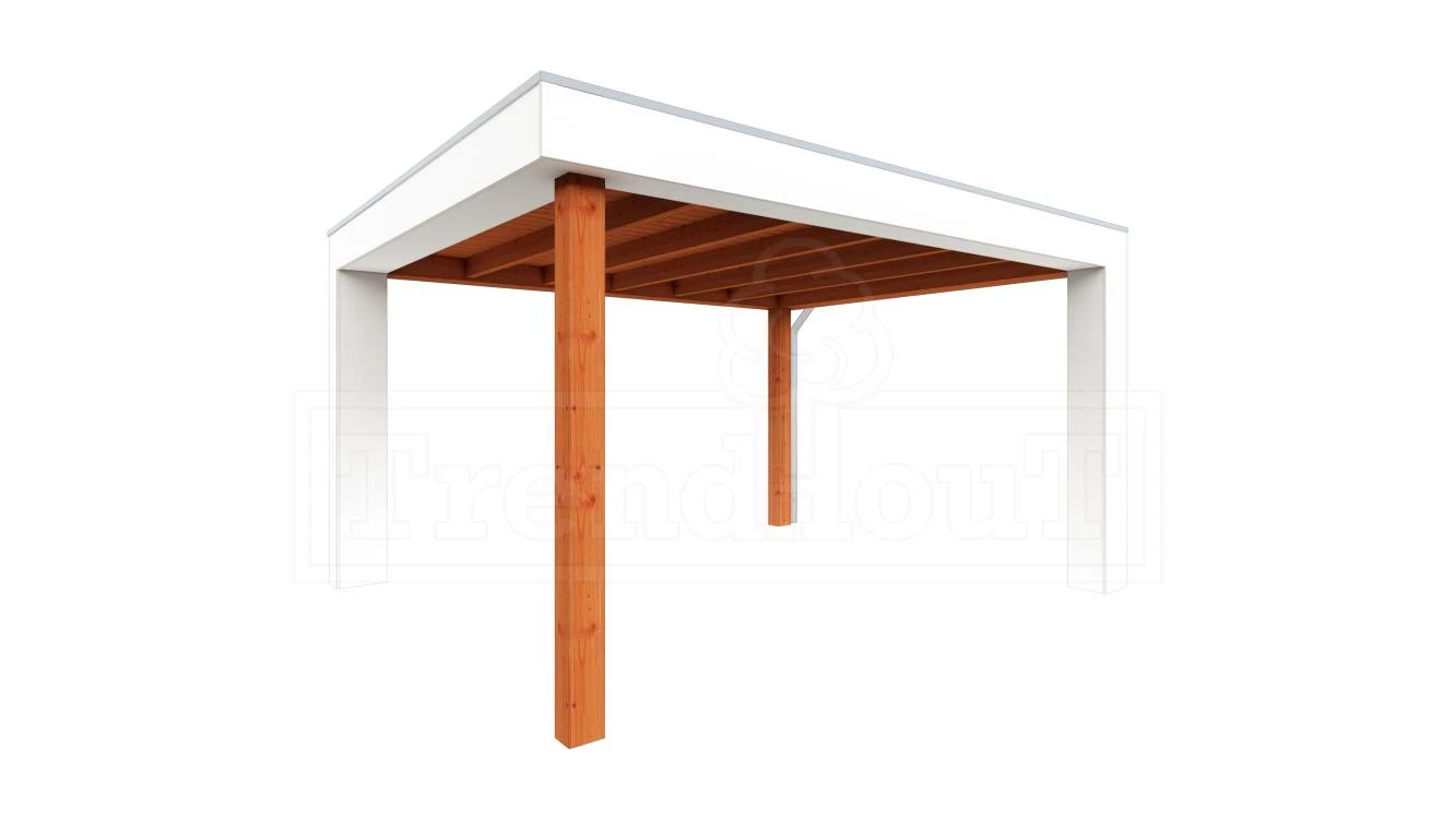 Trendhout Douglas Overkapping Verona Rechts 400 x 400 cm - Afbeelding 1