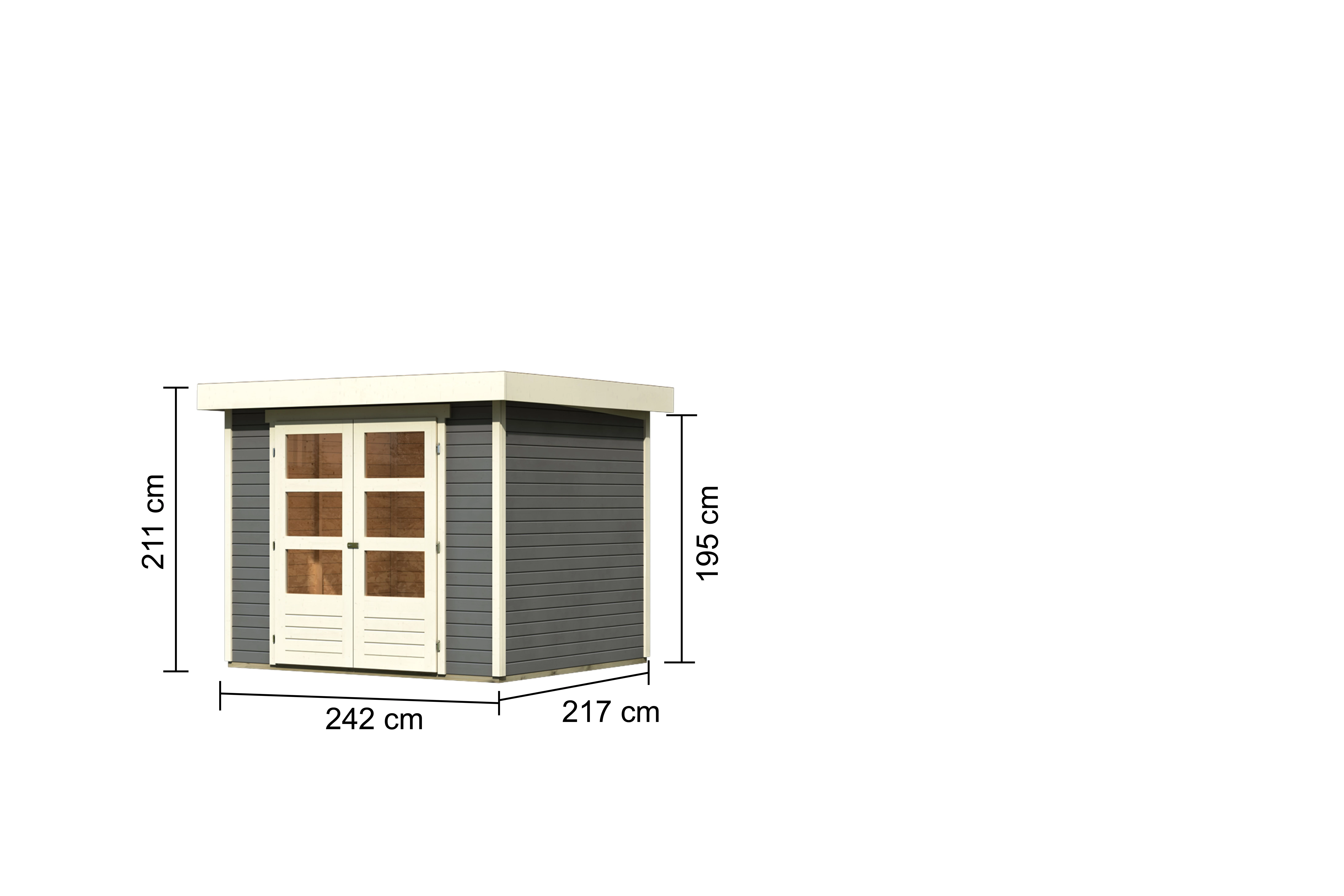 Karibu Tuinhuis Askola 3 Grijs 19 mm 266 x 238 cm - Afbeelding 6