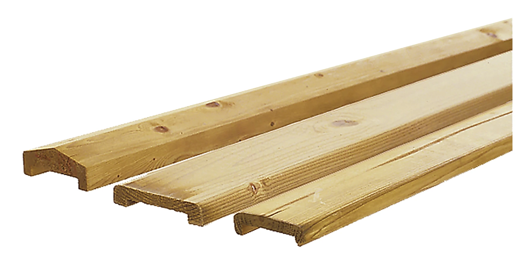 Grenen Afdeklat Piramide met Sponning 3.5 x 8.5 cm (35 x 85 mm) Groen Geïmpregneerd - Lengte 180 cm - Afbeelding 4