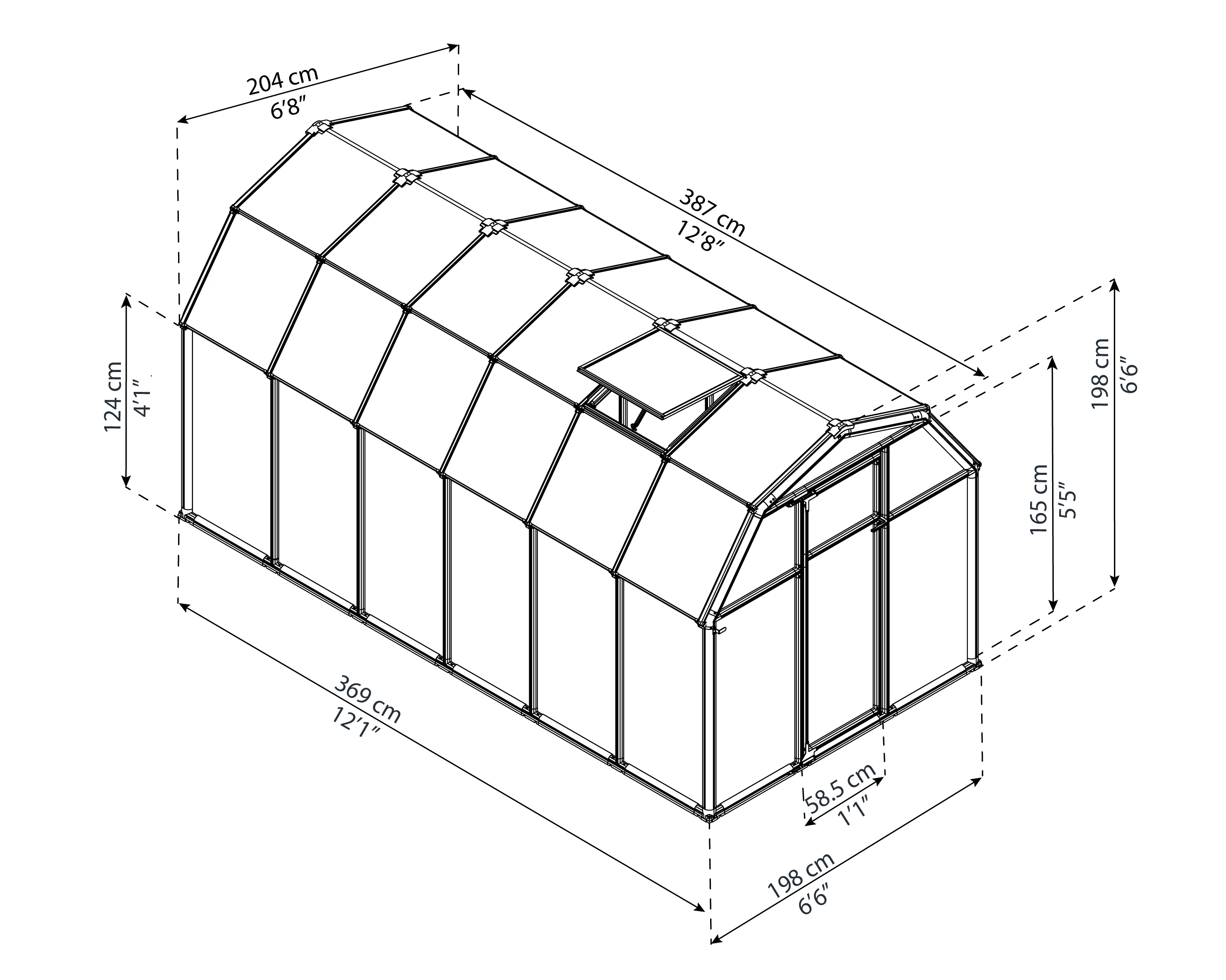 Palram Canopia Tuinkas Eco Grow 198 x 383 cm Groen - Afbeelding 2