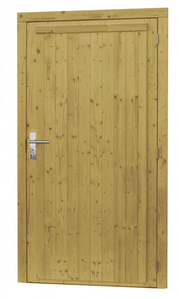 Vuren Enkele Dichte Deur Inclusief Kozijn Groen Geïmpregneerd Rechtsdraaiend - 112 x... cm - Afbeelding 1