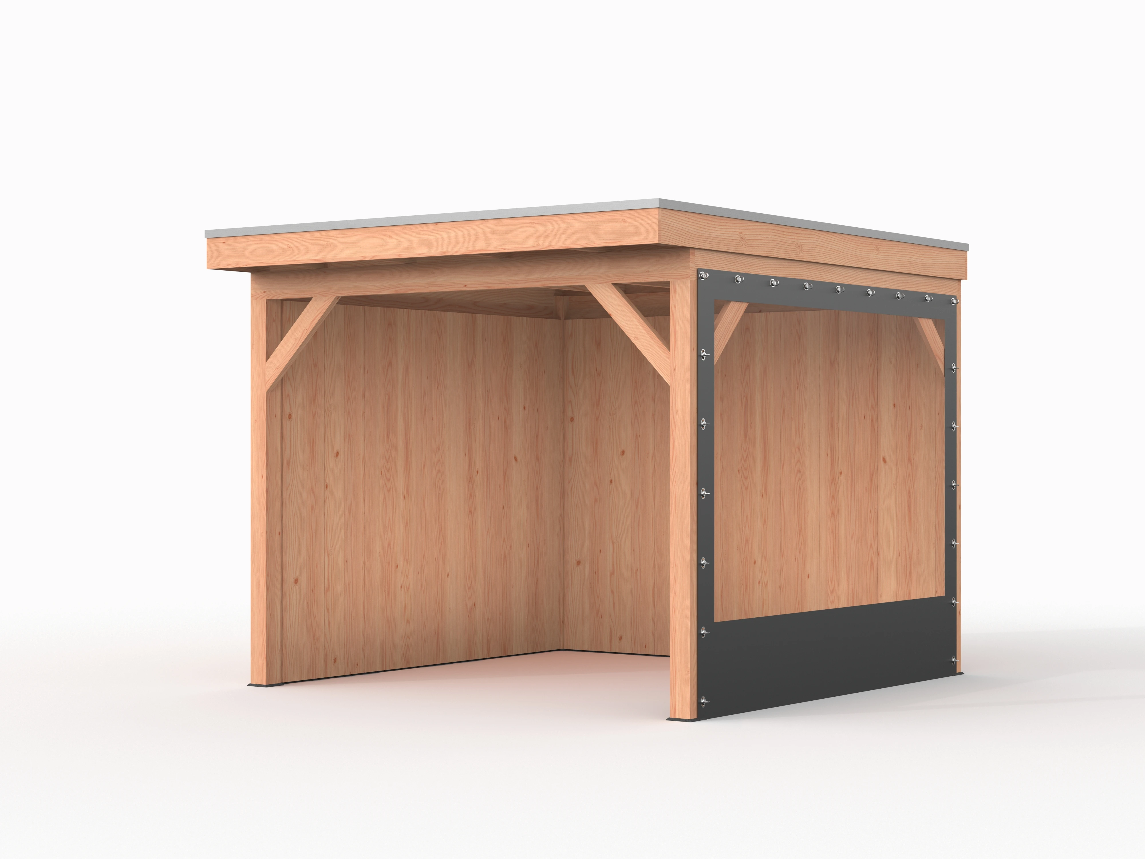 Verandazeil Wand 250 cm Antraciet - voor 14 x 14 cm Staanders - Afbeelding 1