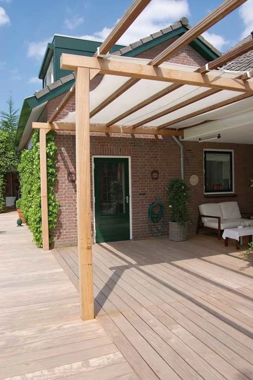 Hardhout Angelim Vermelho Paal 8.8 x 8.8 cm (88 x 88 mm) Geschaafd - Lengte 275 cm - Afbeelding 3