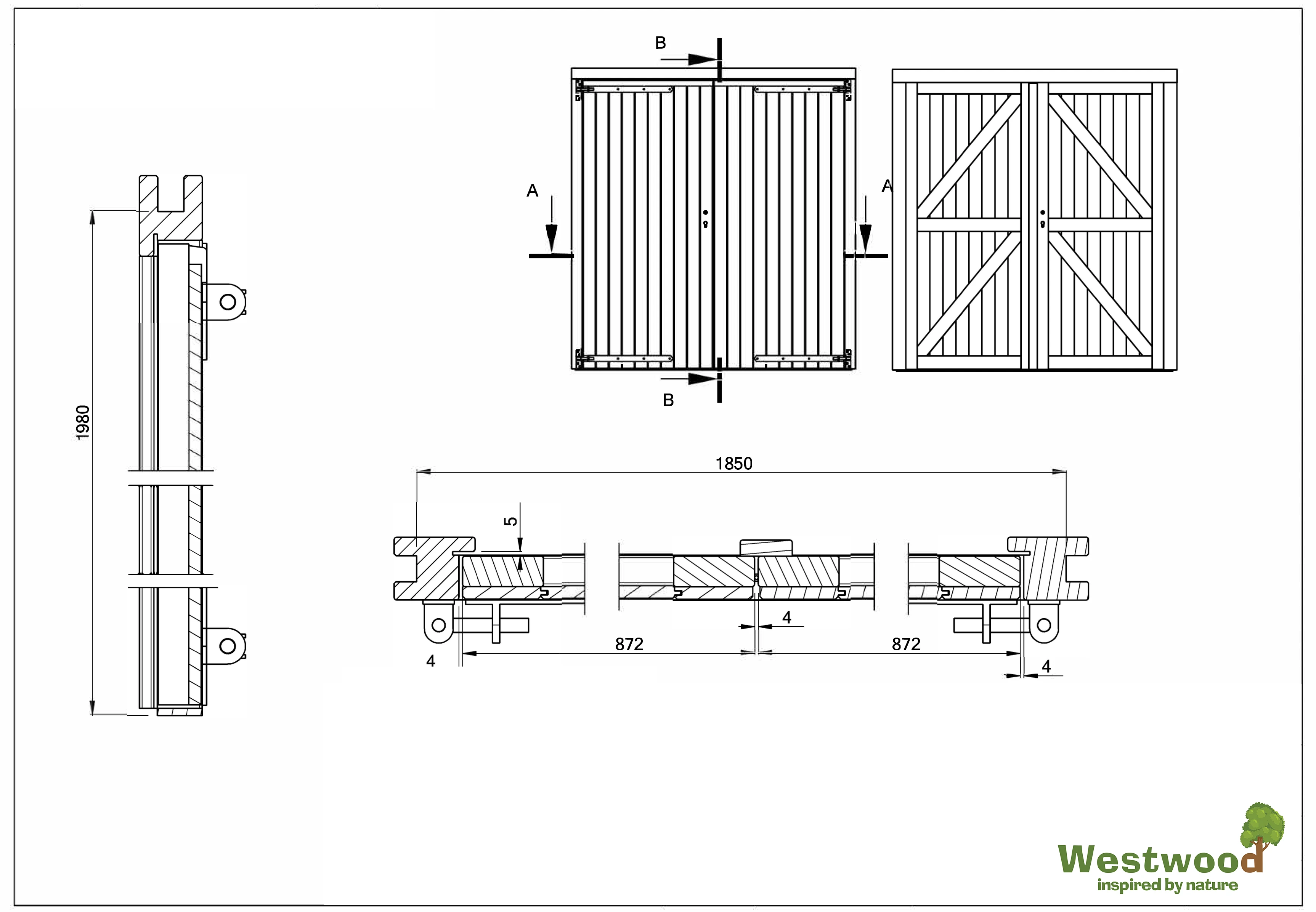 Douglas Dubbele Deur Dicht 190 x 202 cm - Afbeelding 5