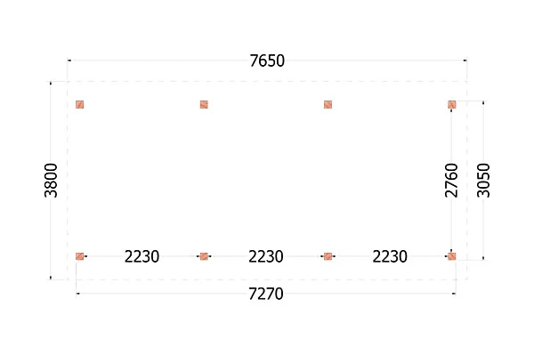 Trendhout Douglas Overkapping Zadeldak XL 765 x 380 cm - Afbeelding 2