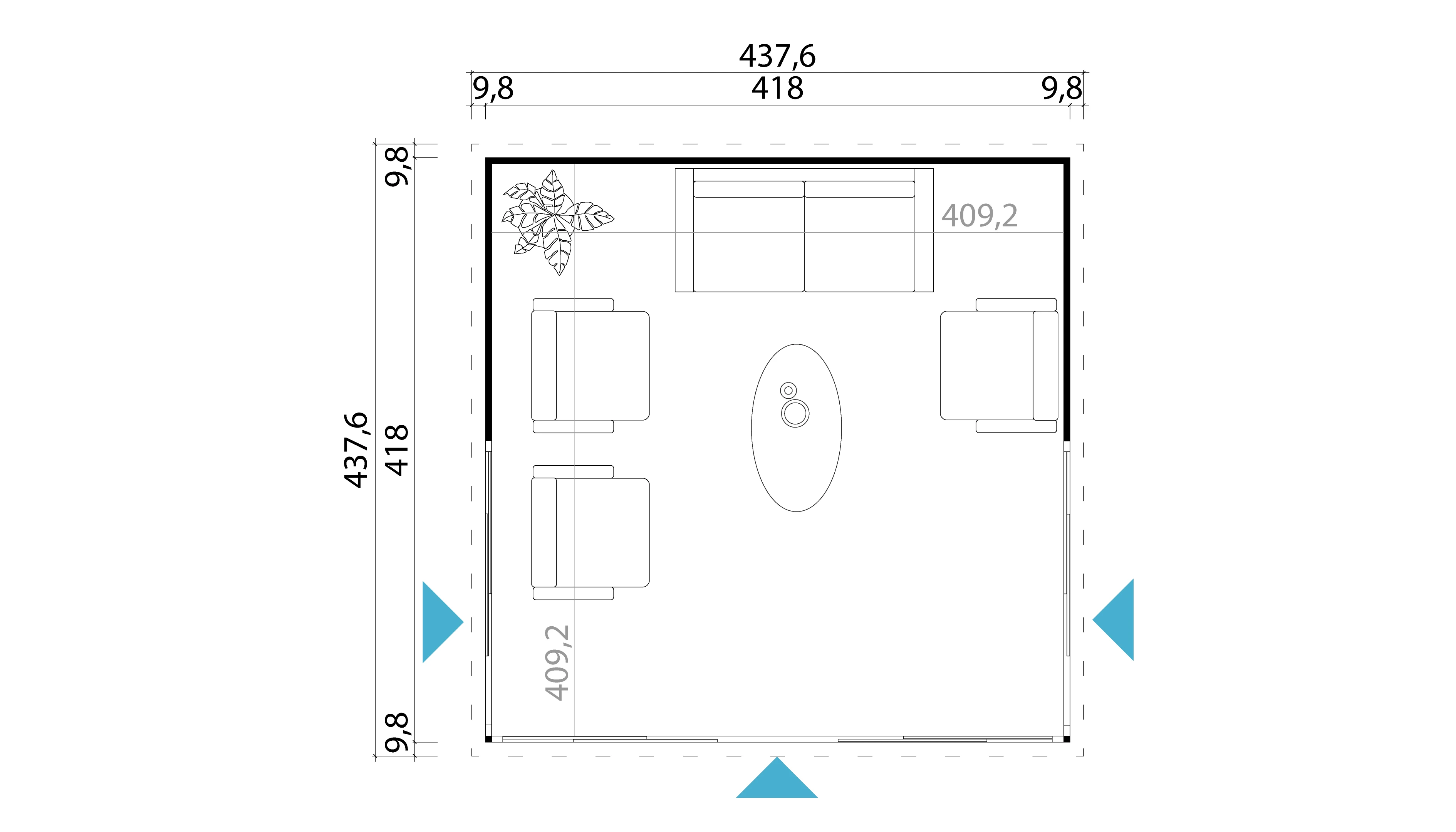 Lasita Maja Tuinhuis Domeo 5 418 x 418 cm - Afbeelding 3