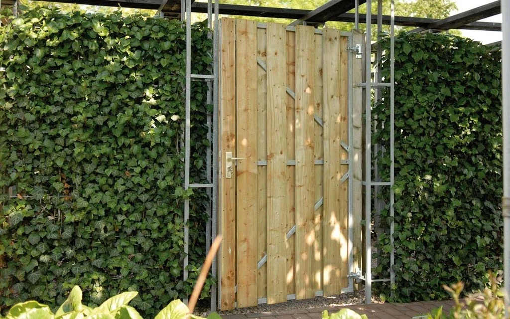 Poortdeur Jumbo Vuren Geschaafd op Stalen Frame 100 x 200 cm - Afbeelding 2