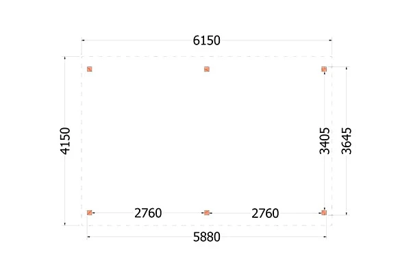 Trendhout Douglas Overkapping Zadeldak Betula 615 x 415 cm - Afbeelding 2