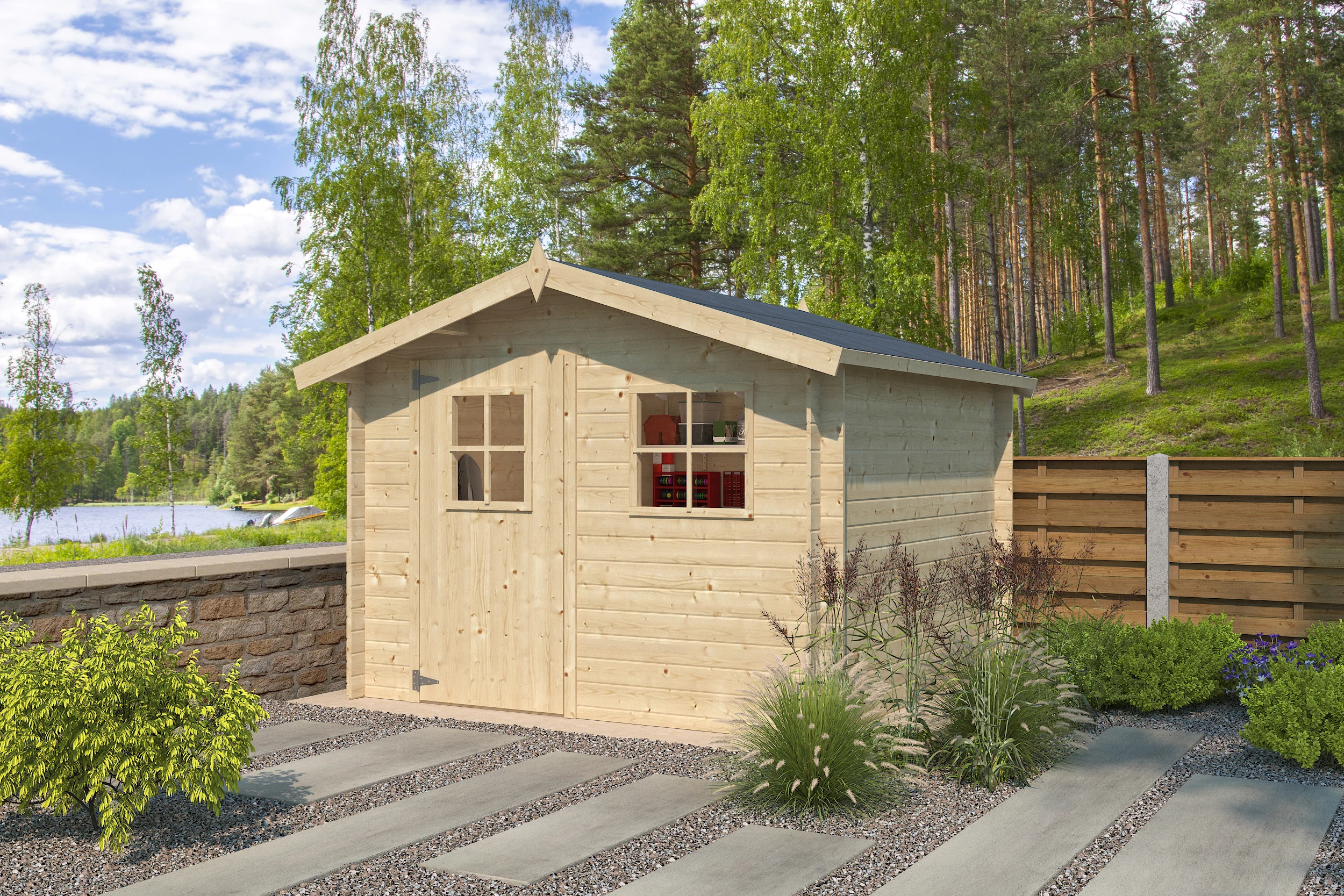 Woodlands Blokhut Luzern 265 x 265 cm - Afbeelding 1