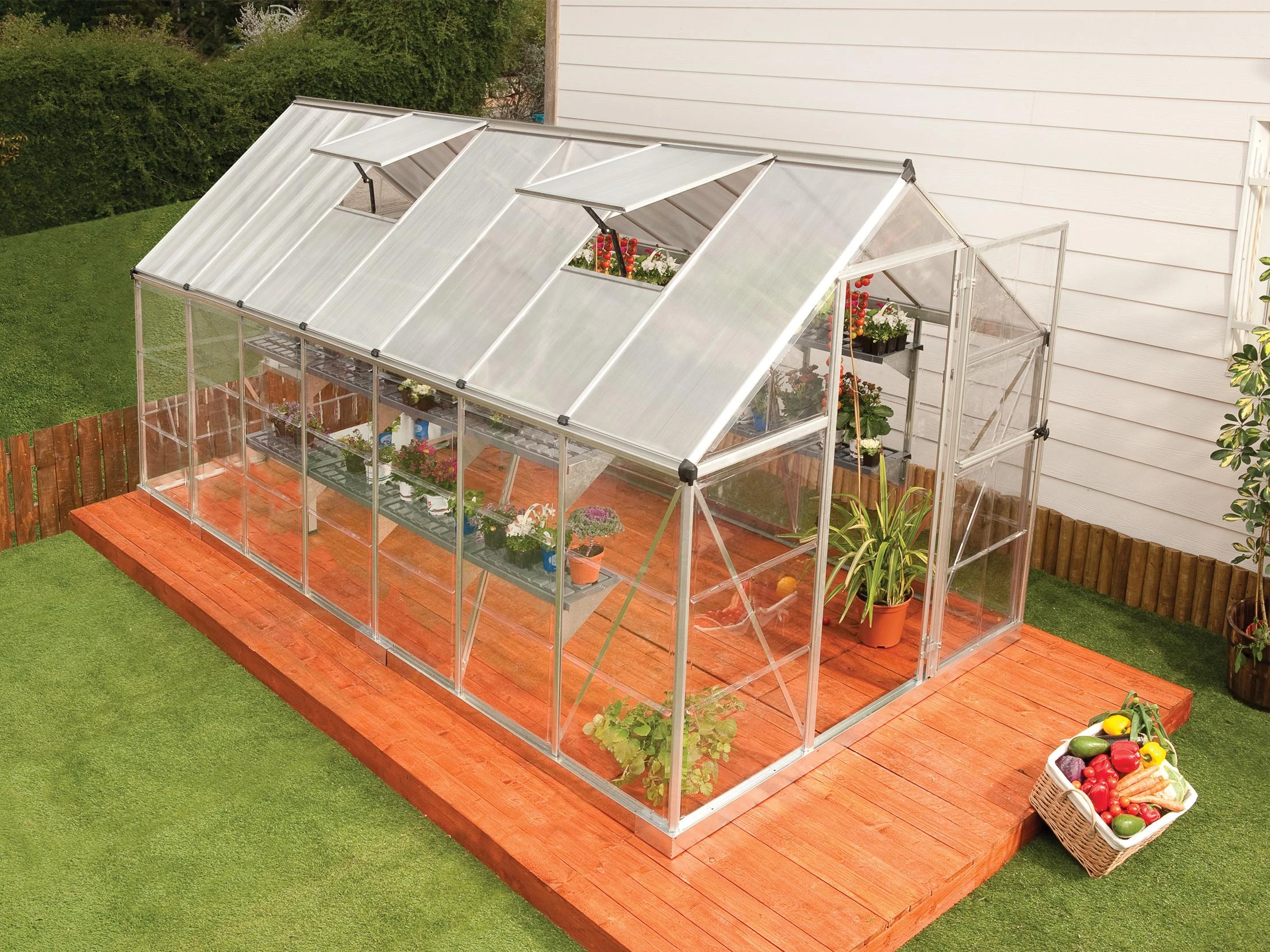 Palram Canopia Tuinkas Hybrid 185 x 424 cm Zilver - Afbeelding 1