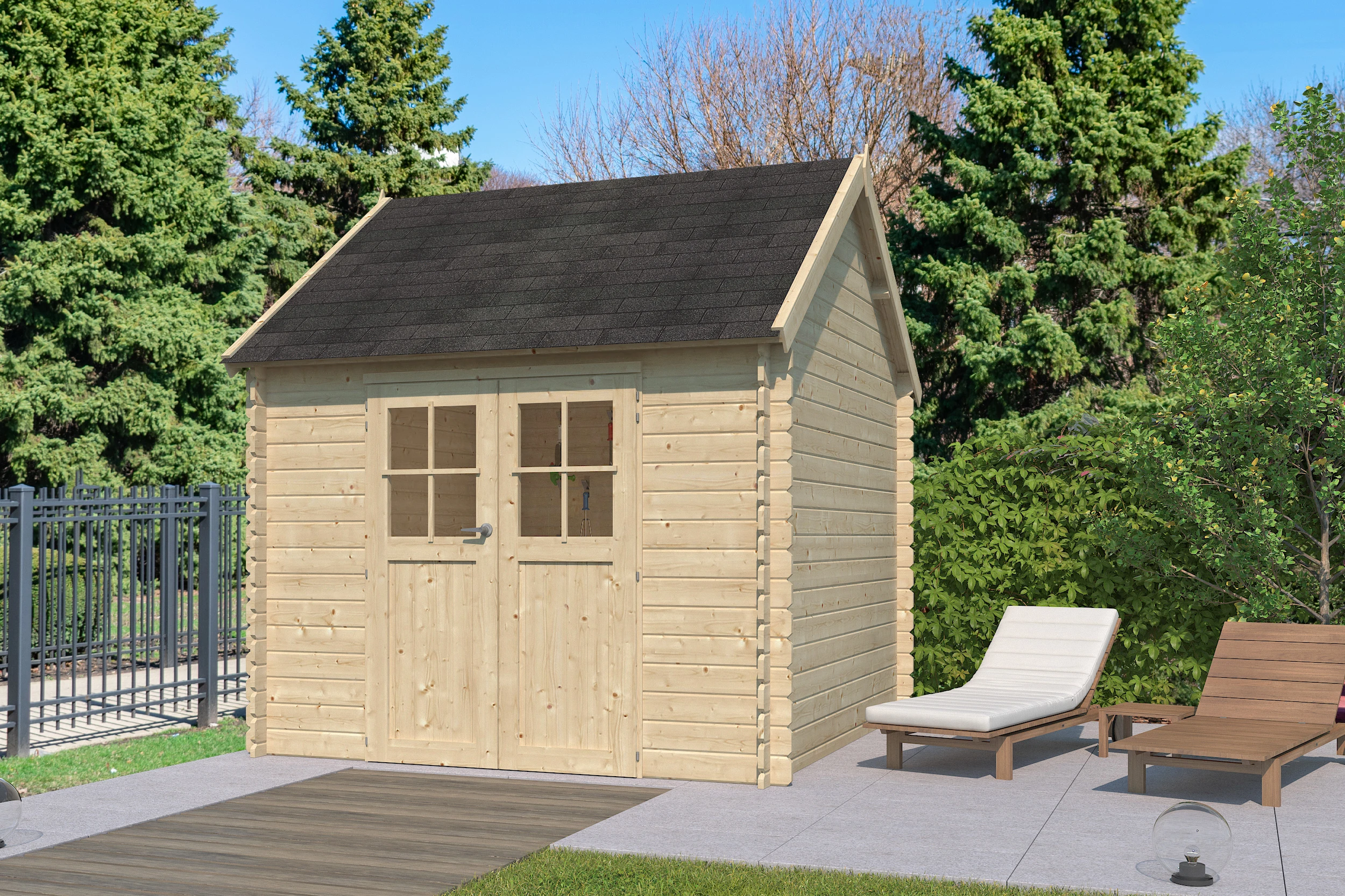 Woodlands Blokhut Gloucester S 295 x 295 cm - Afbeelding 1