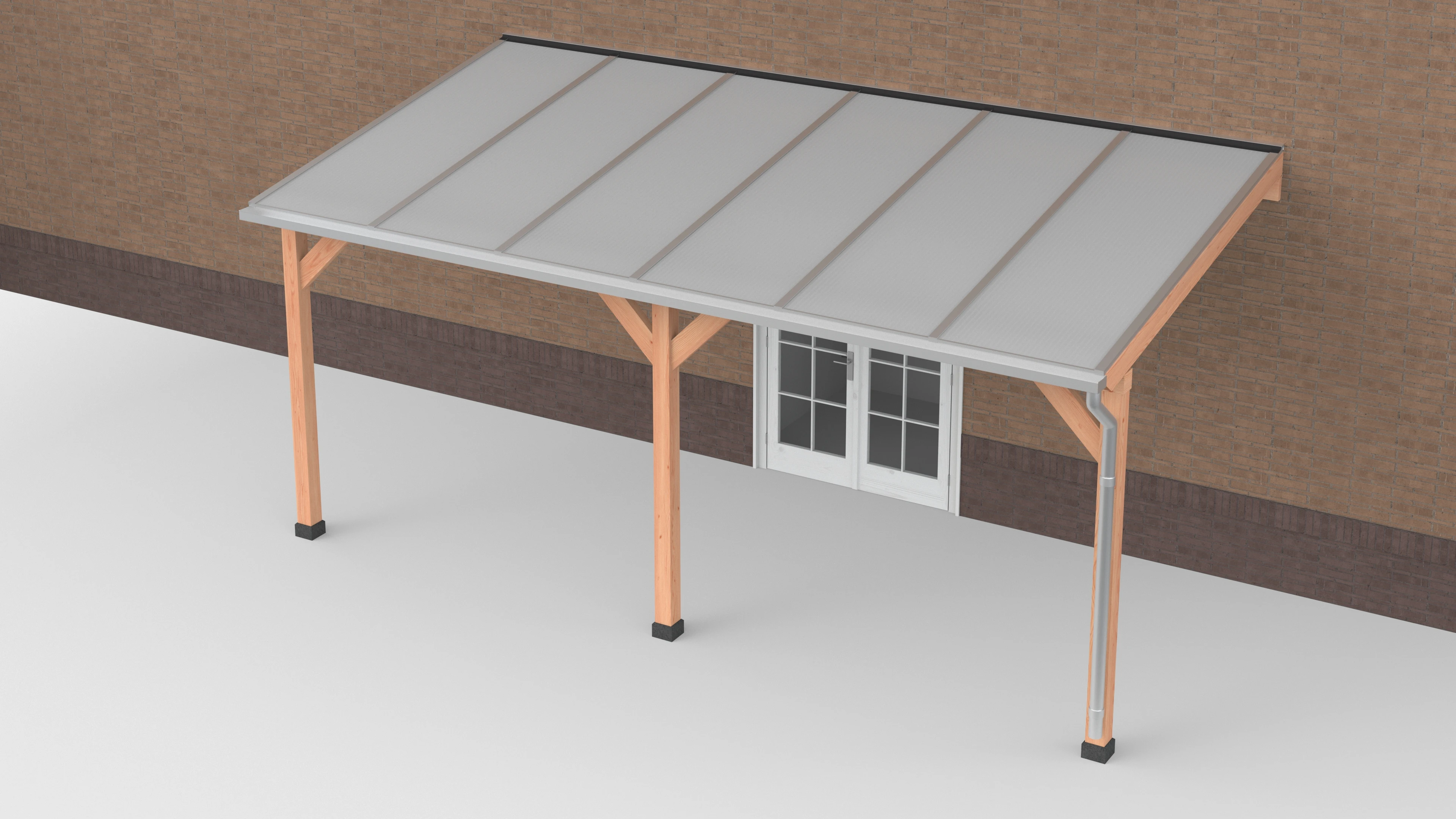 Douglas Terrasoverkapping Polycarbonaat Opaal Geschaafd - 600 x 300 cm - Afbeelding 1