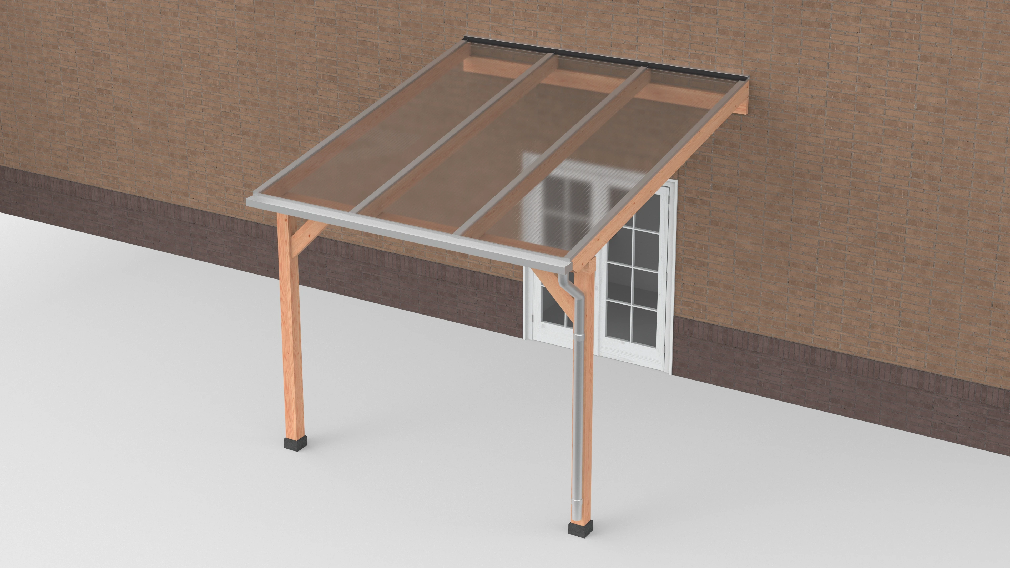 Douglas Terrasoverkapping Polycarbonaat Helder Geschaafd 300 x 350 cm - Afbeelding 1