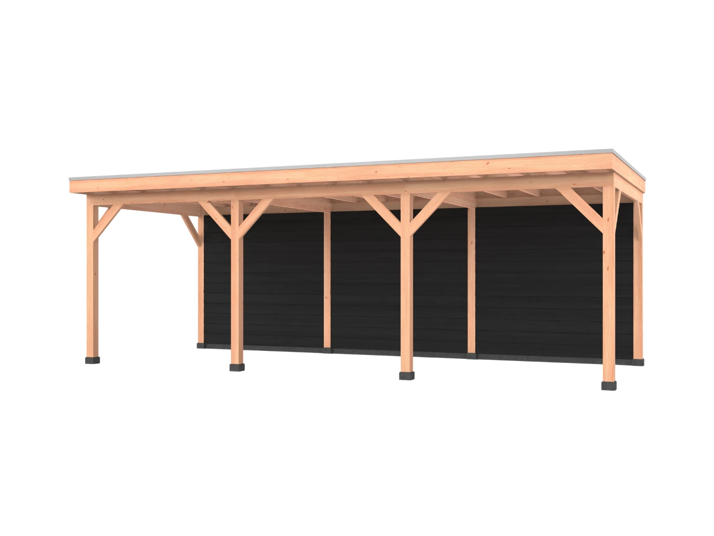 Douglas overkapping, 750 x 300, met zwarte achterwand, Westwood Comfort - Afbeelding 1