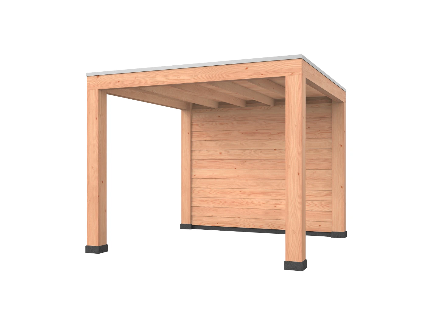 Douglas overkapping, 300 x 300, met achterwand, Westwood Modern - Afbeelding 1