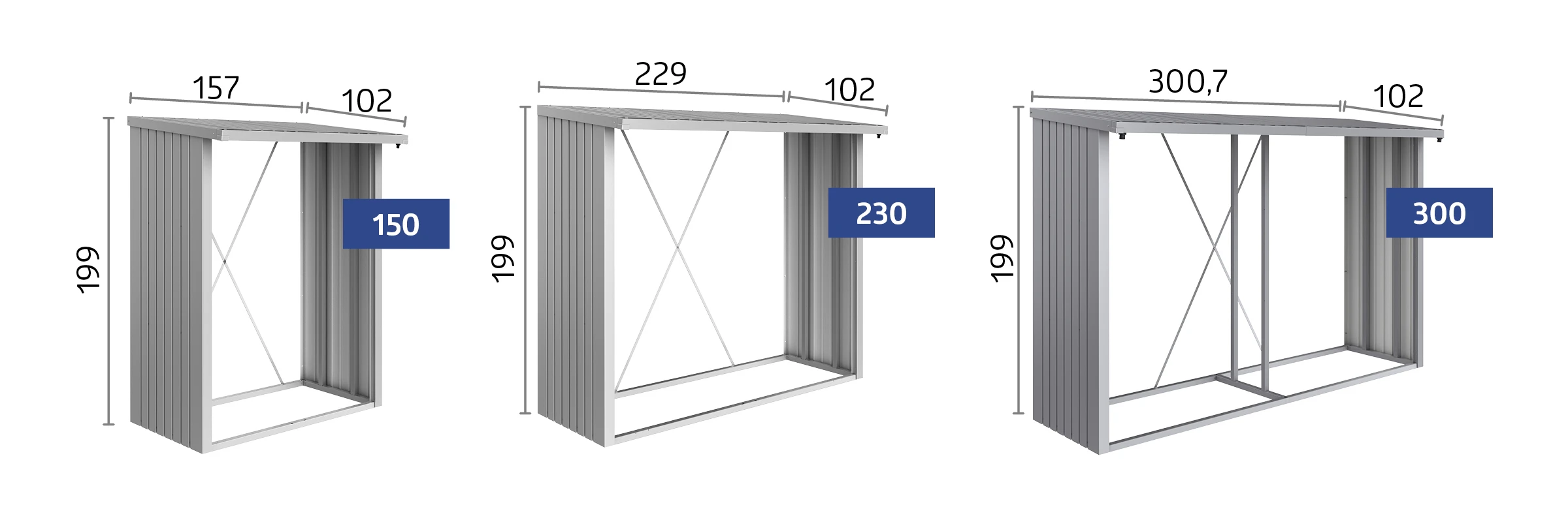 Biohort Houtopslag Donkergrijs 145.5 x 102 x 199 cm - Afbeelding 6