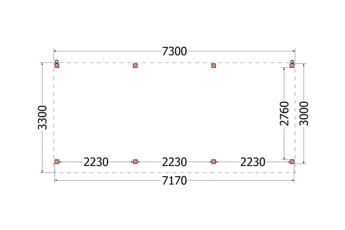 Trendhout Douglas Overkapping Casa 730 x 330 cm - Afbeelding 2