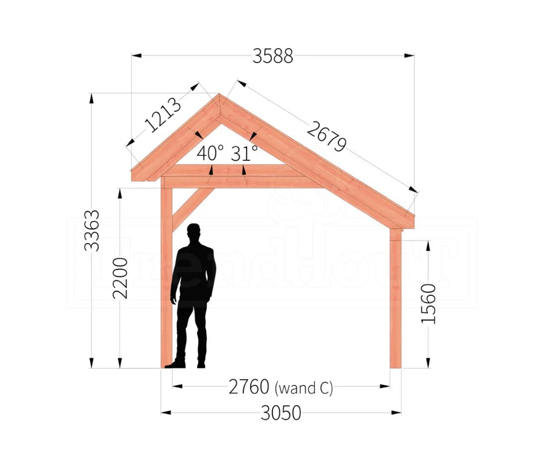 Trendhout Douglas Kapschuur De Stee 500 x 360 cm - Afbeelding 3