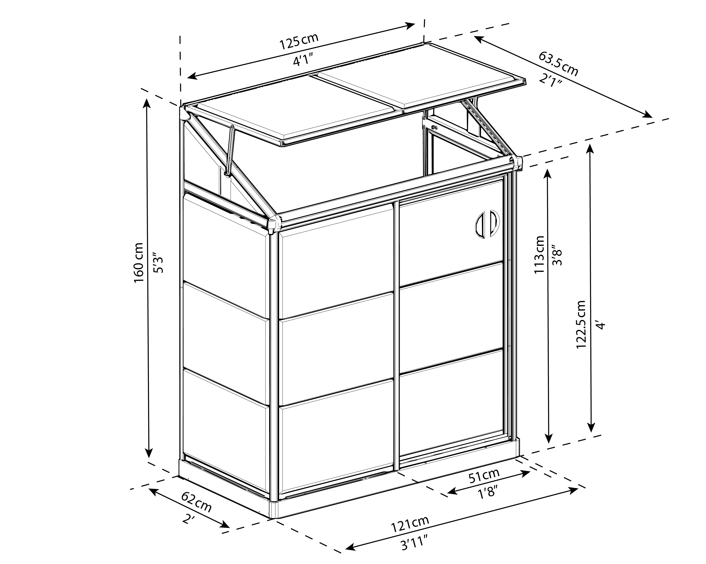 Palram Canopia Muurkas Lean to Grow 62 x 121 cm Zilver - Afbeelding 2
