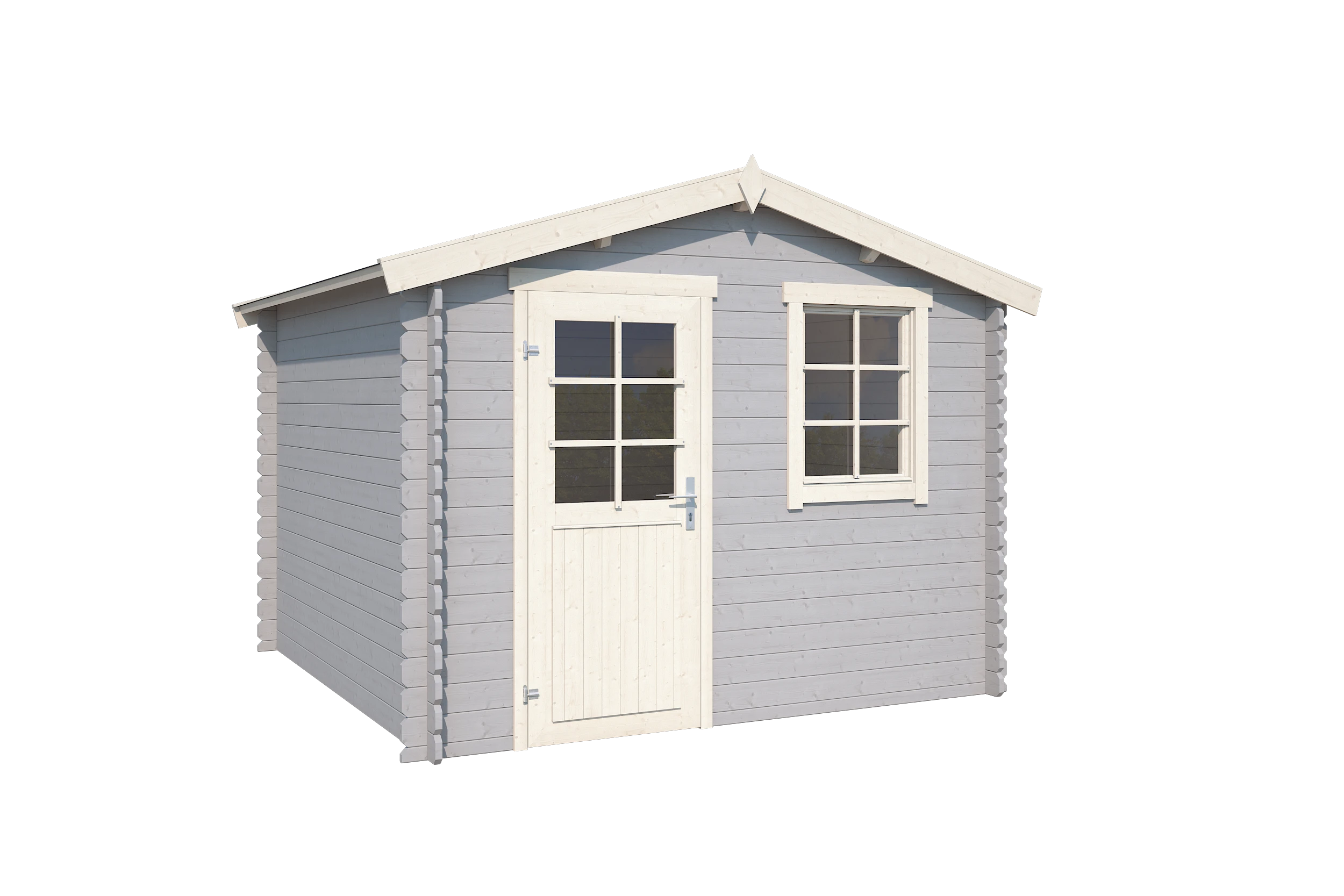 Outdoor Life Blokhut Nina Platinum Grey-Wit 275 x 230 cm - Afbeelding 2