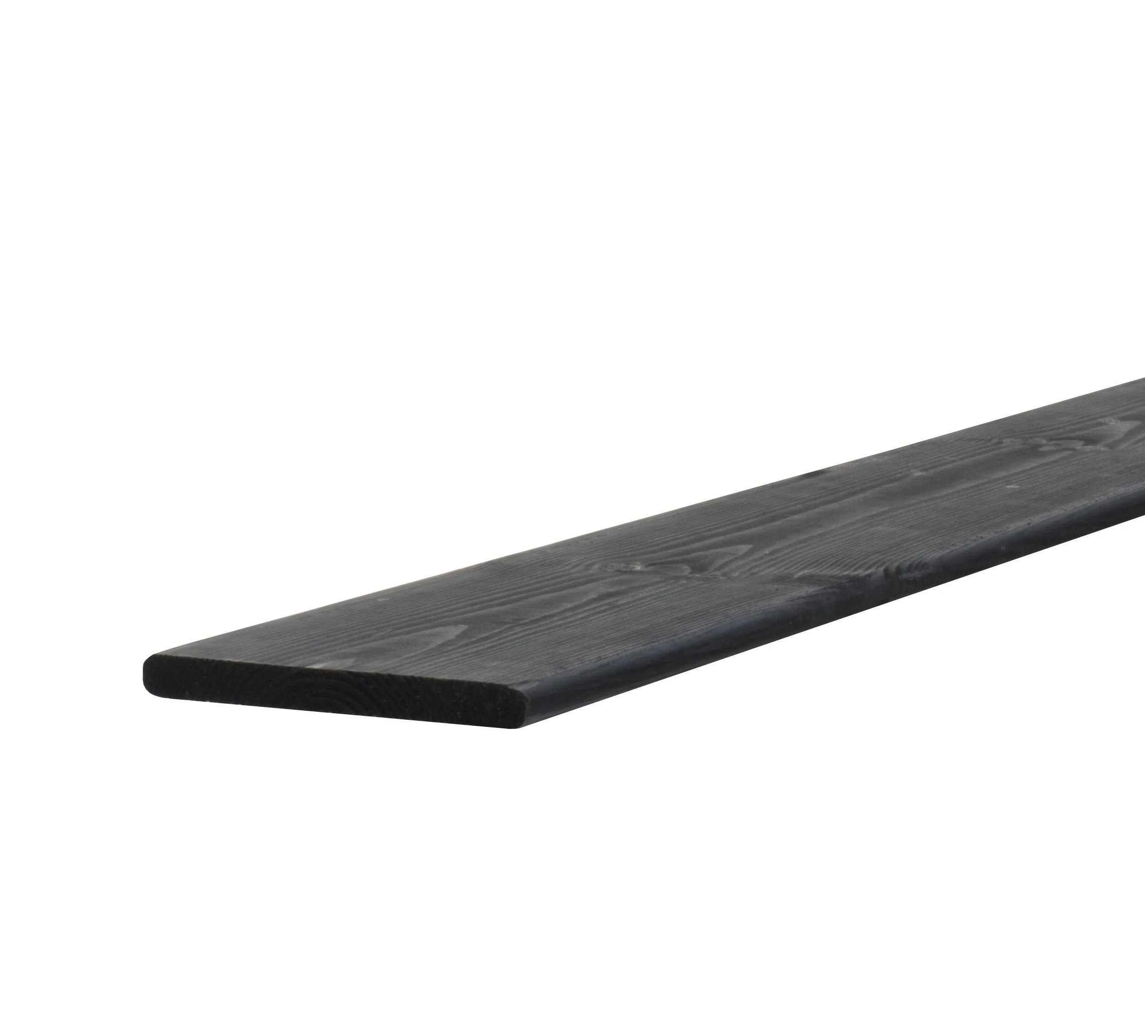 Grenen Plank 1.5 x 14 cm (15 x 140 mm) Geschaafd Zwart Geïmpregneerd - Lengte 180 cm - Afbeelding 1