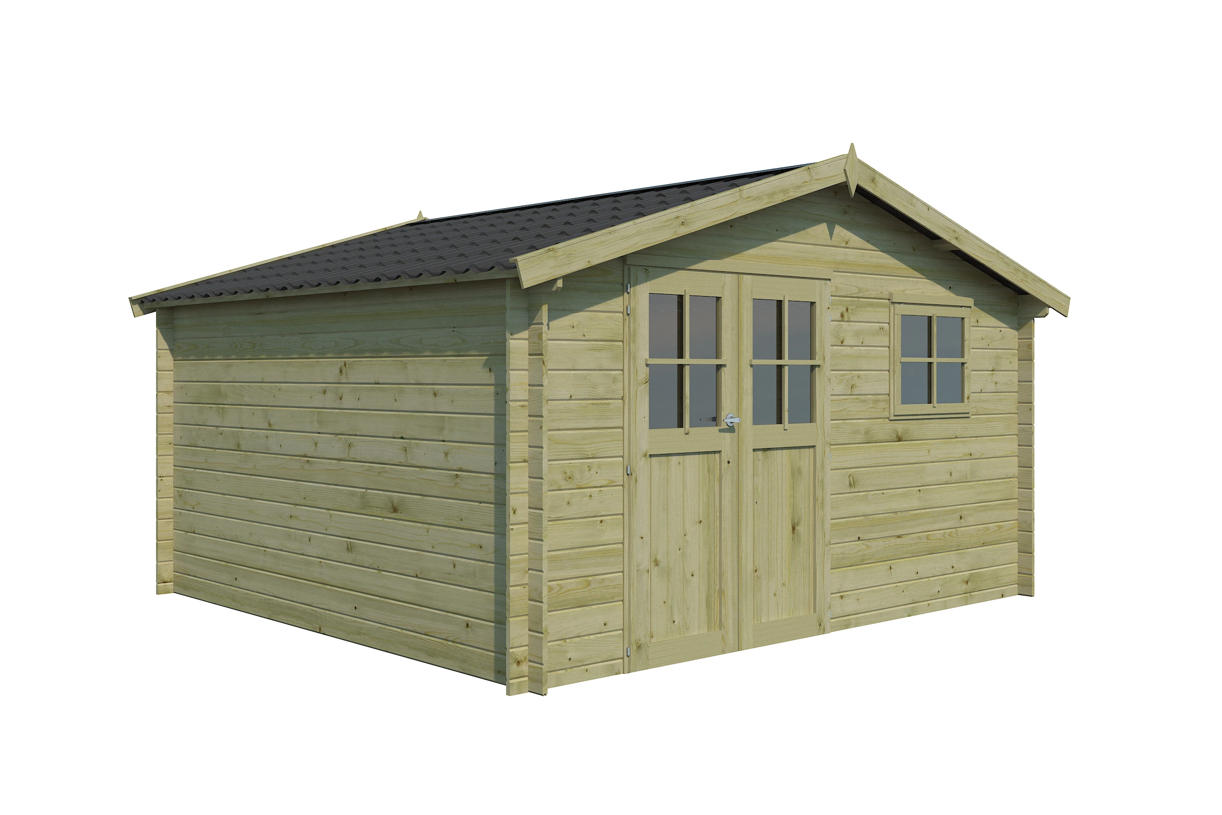 Woodlands Blokhut Lausanne Groen Geïmpregneerd 415 x 385 cm - Afbeelding 4